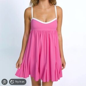 Bubblegum Pink and White Athletic Babydoll Dress- 93 Play Street
